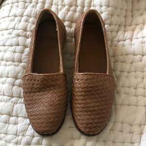 Nisolo Leather Mara Woven Loafers Flats - Size 6